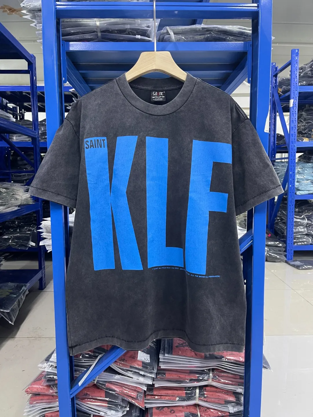 Spot ST427 style washed black P136 Saint Michael 25SS "klf exhibition limited" washed distressed T-shirt size S-M-L-XL